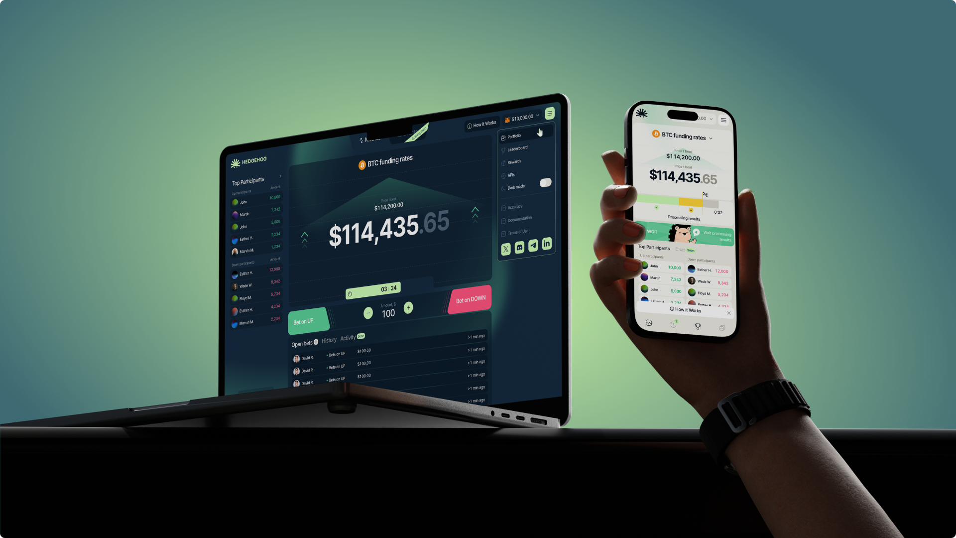 Hedgehog prediction market product