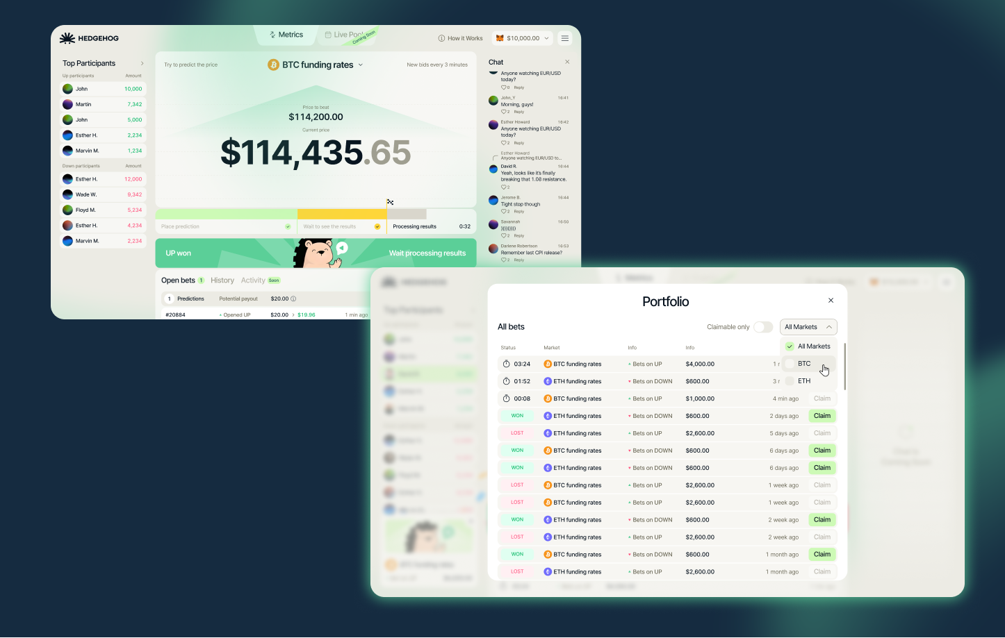 Prediction market interface patterns across the category
